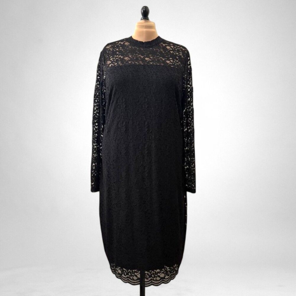 LANE BRYANT Open-Back Bodycon Black Lace Dress, NWOT! Size 24